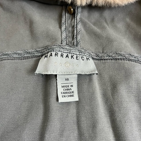 Anthropologie Gray Marrakech Faux Fur Collar Aviator Moto Jacket - Picture 5 of 6